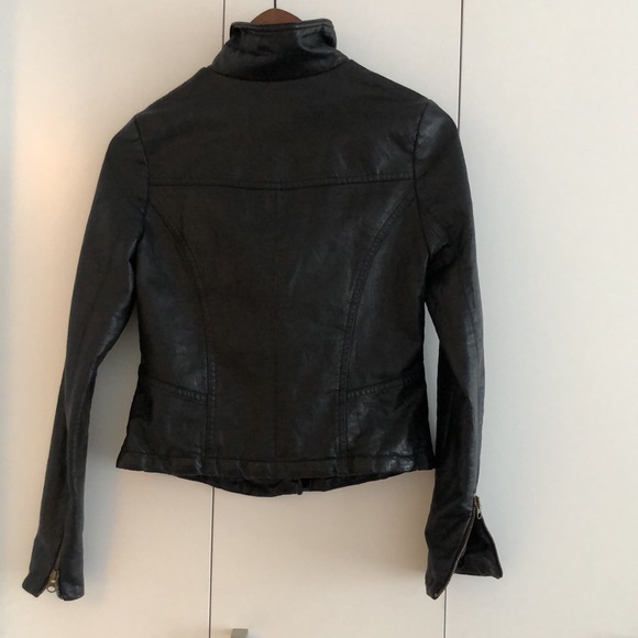 Faux Leather Moto Jacket, XS, like new - Picture 3 of 4